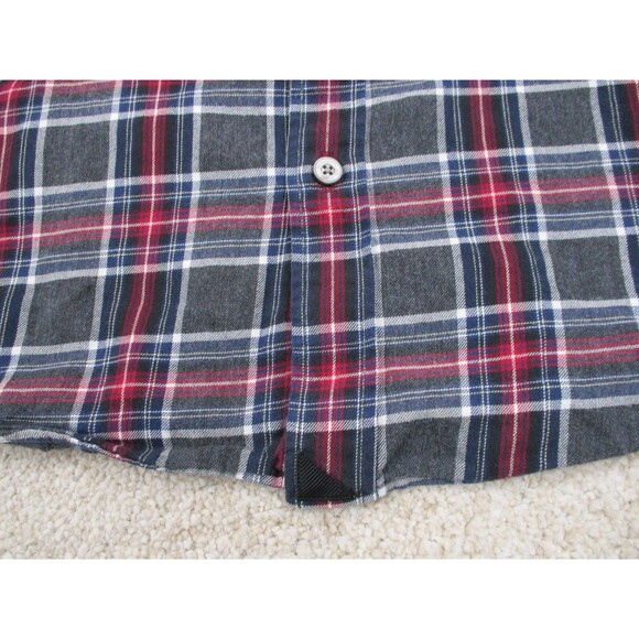 UNTUCKit Shirt Men Large Slim Fit Gray Red Holmberg Plaid Flannel Button Up * - Picture 5 of 11